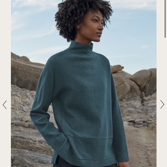 Poetry Sweaters - NWT Poetry FUNNEL-NECK TUNIC Double cotton jersey Petrol Teal Size 8